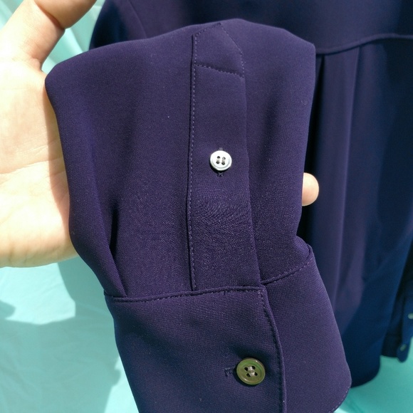 NWT Theory Women's Size Petite Stormy Navy Blouse - Picture 6 of 7